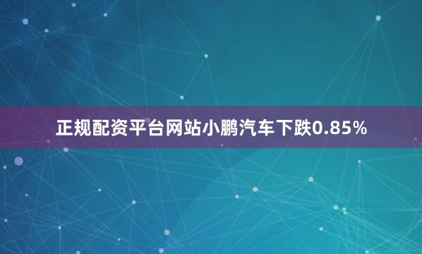 正规配资平台网站小鹏汽车下跌0.85%